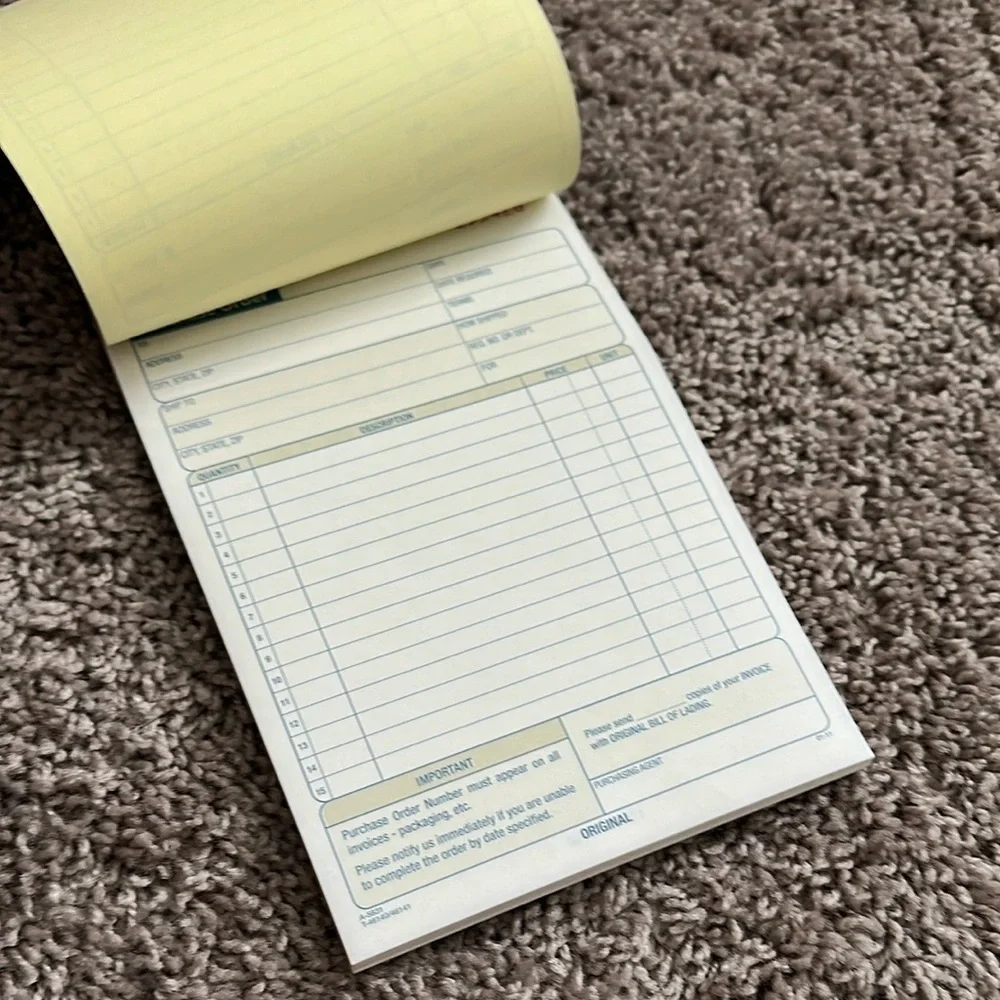 Adams Purchase Order Book - Blue and White